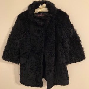 Glamourpuss NYC Karakul Fur 3/4 Sleeve Coat